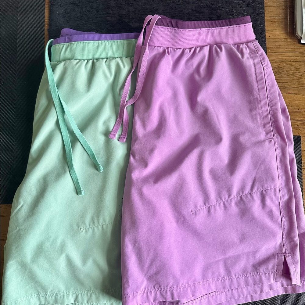 Fabletics Mint and Lavender Athletic Shorts
